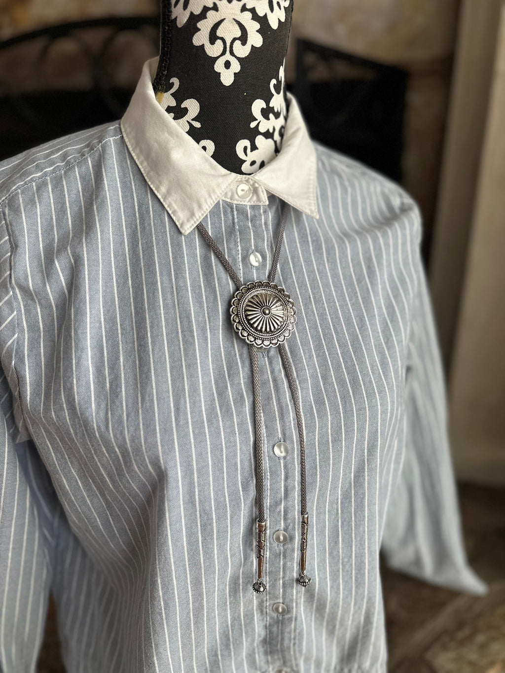 Western Concho Bolo Necklace