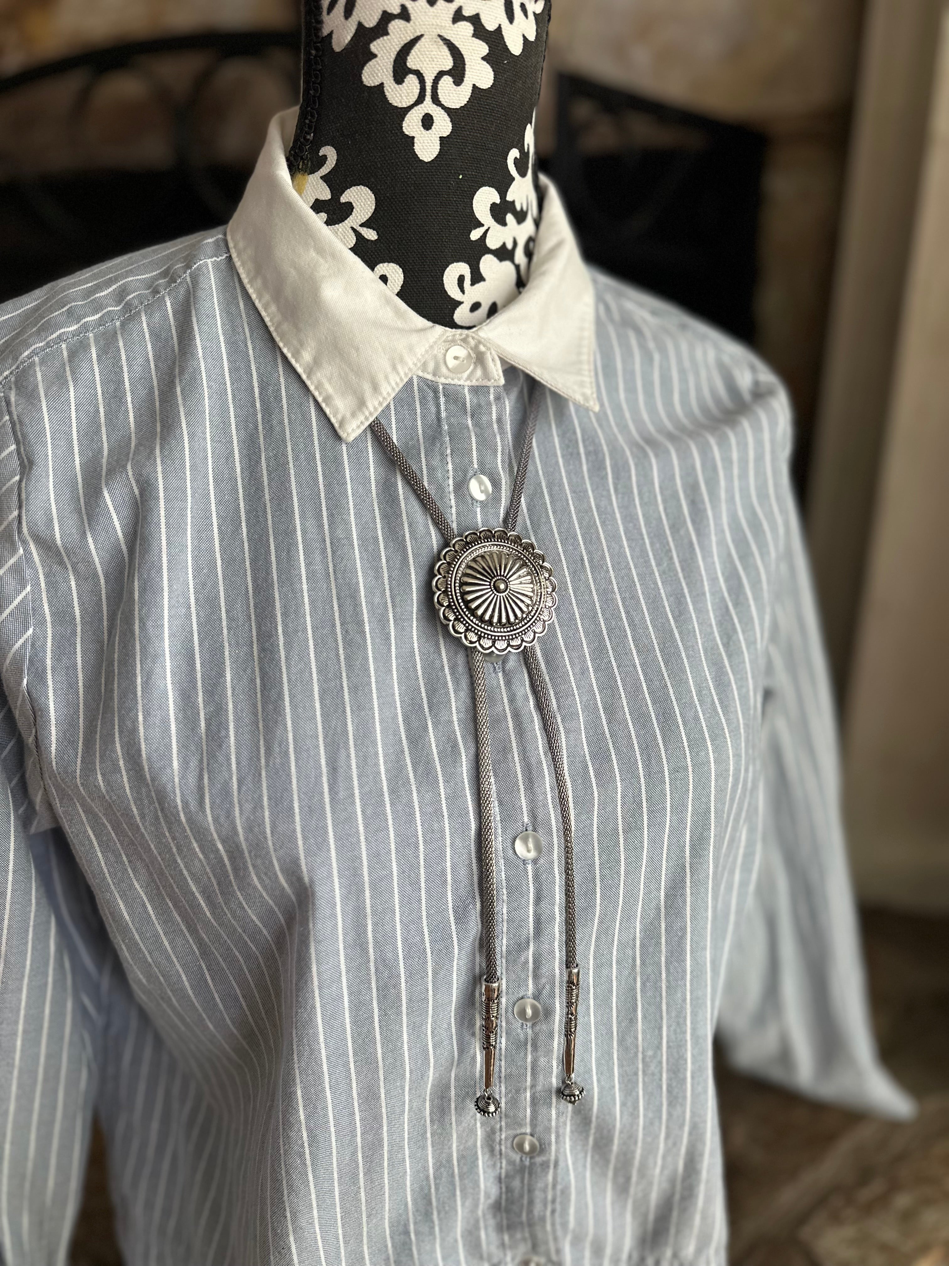 Western Concho Bolo Necklace