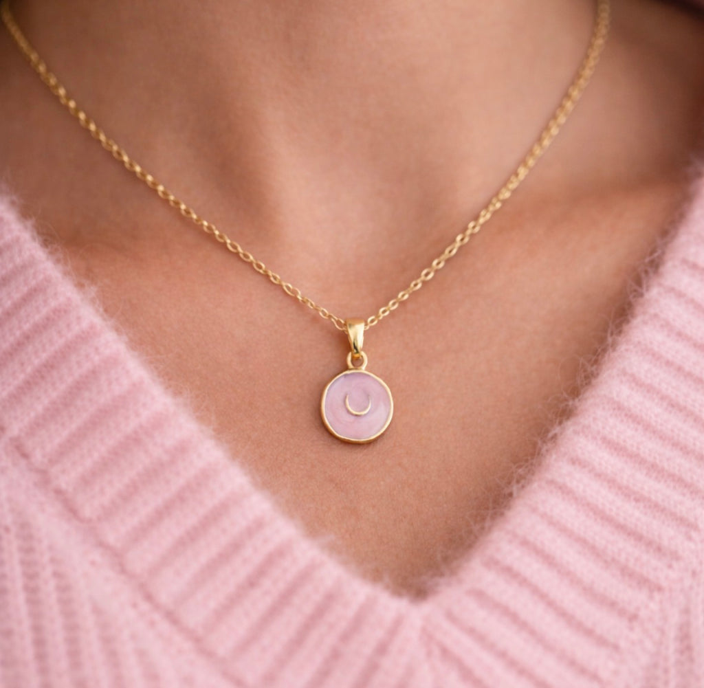 Pink Horseshoe Necklace