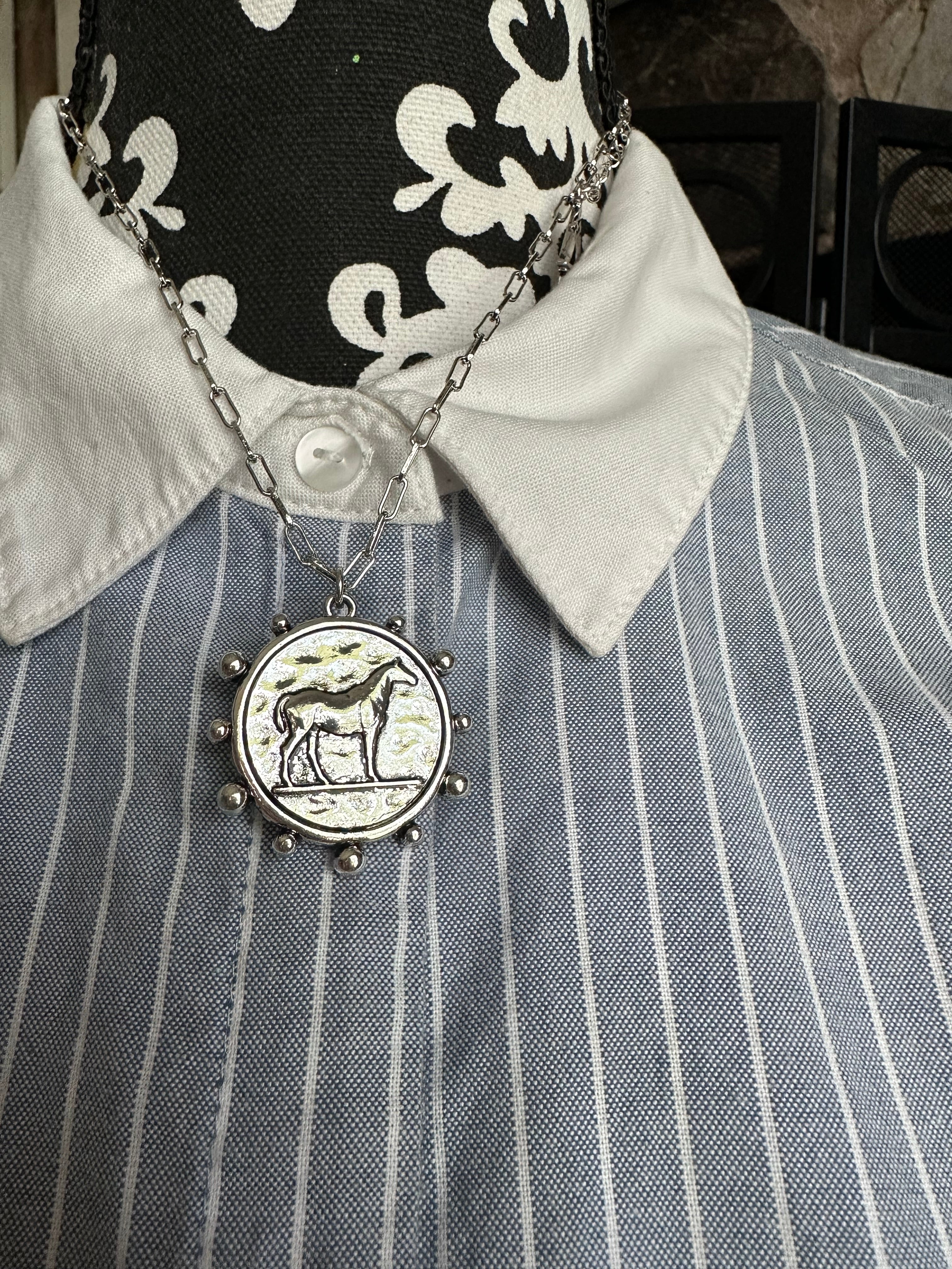 Western Horse Coin Necklace