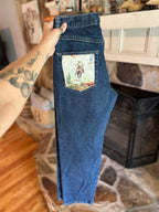 Custom Denim Blue Jean- Cactus Pocket