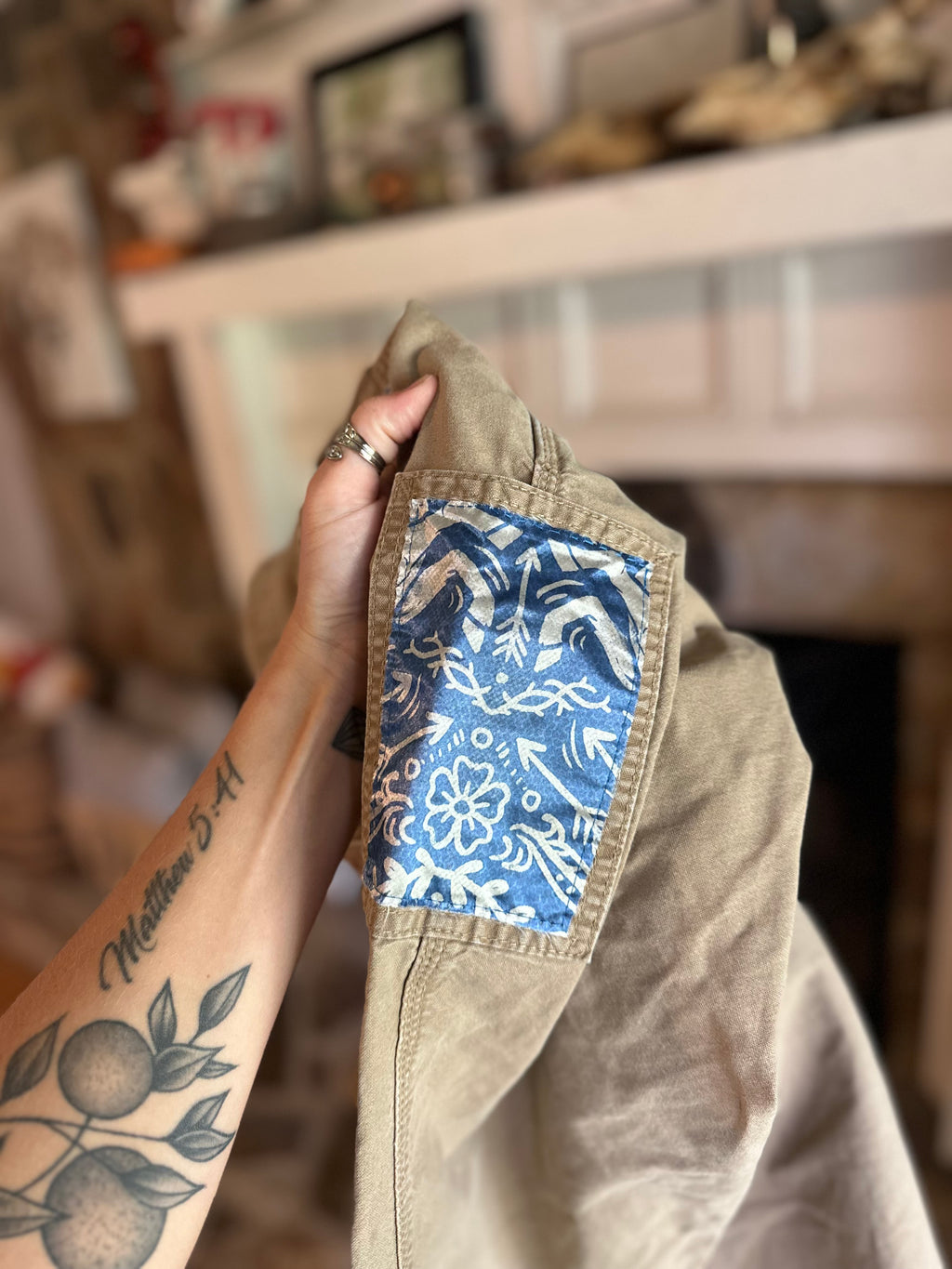 Custom Cargo Pants- Khaki Blue