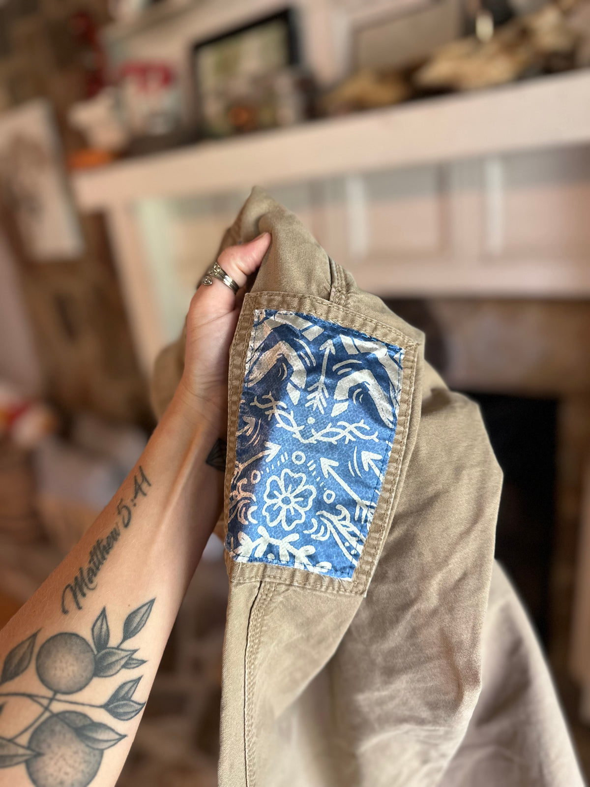 Custom Cargo Pants- Khaki Blue