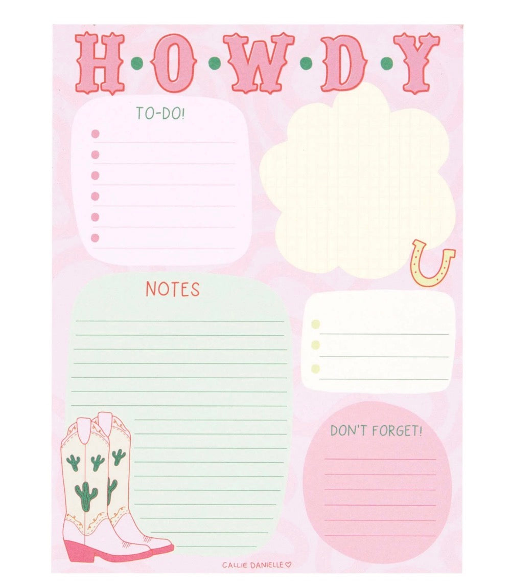 Howdy Cowgirl Daily Notepad