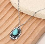 Turquoise Teardrop Pendant Necklace
