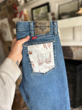 Custom Denim Blue Jean- Brown Pocket