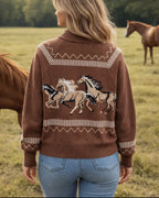 Galloping Horses Zip Cardigan