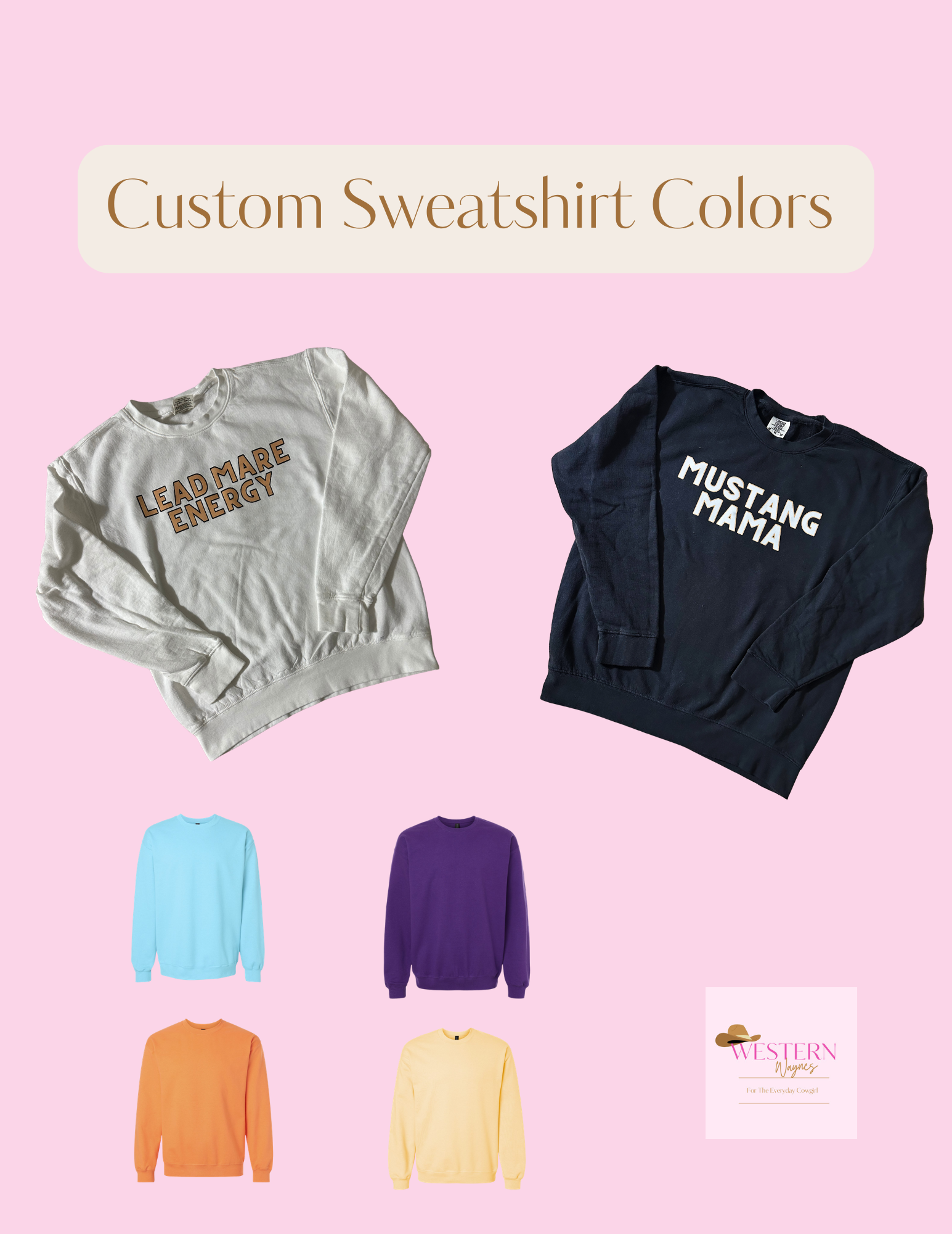 Custom Mustang Mama or Lead Mare Energy Sweatshirt
