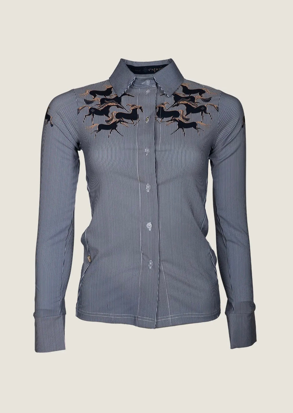 Running Horses NavyButton Down