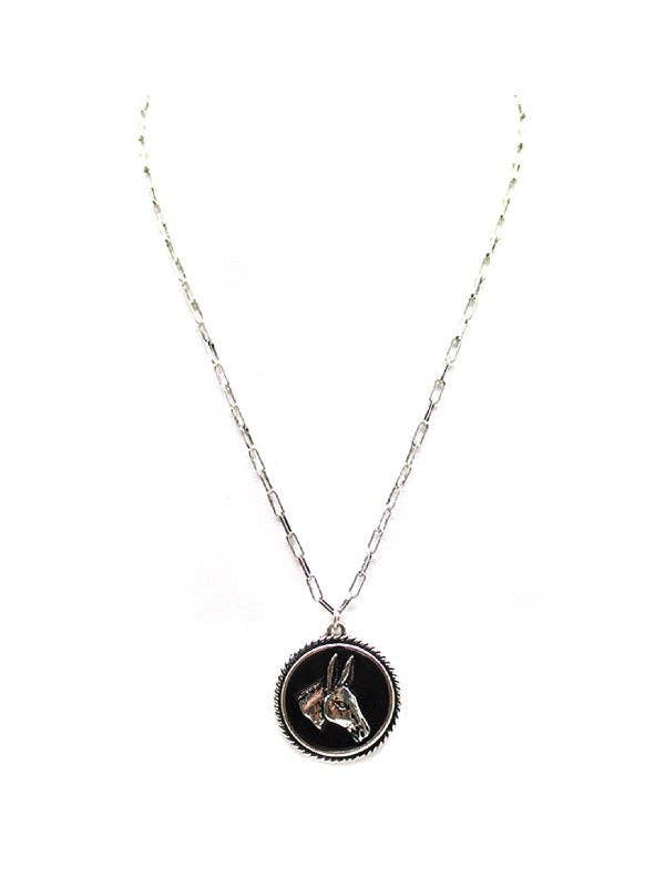 Western Burro Pendant Necklace