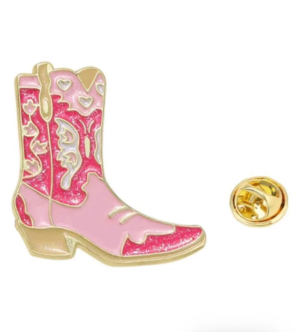 Pink Cowgirl Boot Pin