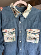 Magellan Button-Up Shirt- Cactus Satin