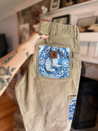 Custom Cargo Pants- Khaki Blue