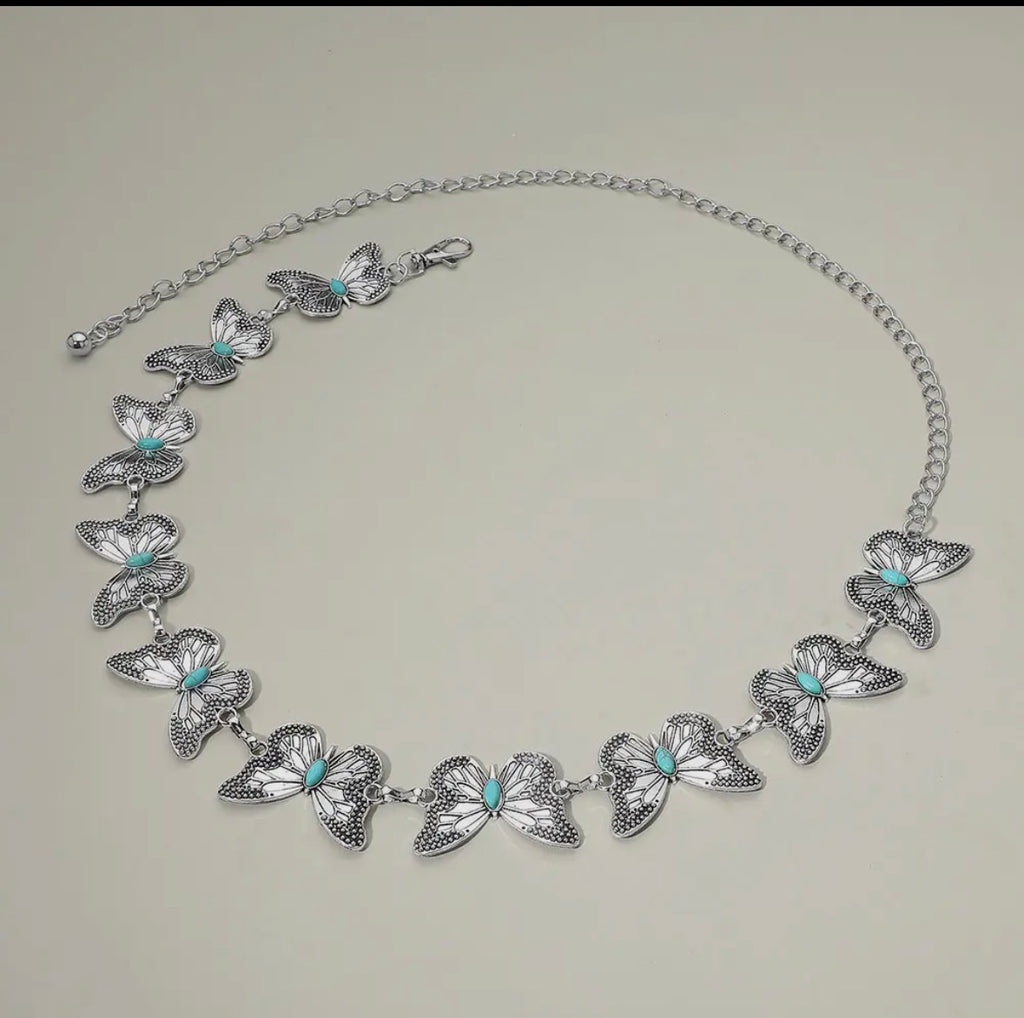 Turquoise Butterfly Waist Chain Belt