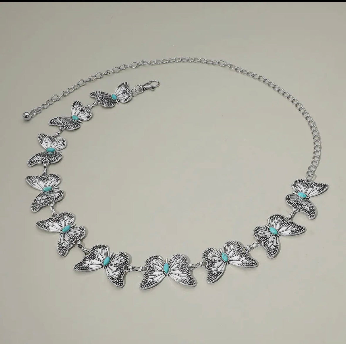 Turquoise Butterfly Waist Chain Belt