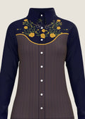 Western Stirrups Pearl Snap Button Down