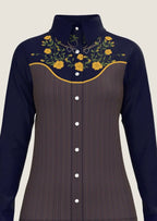 Western Stirrups Pearl Snap Button Down