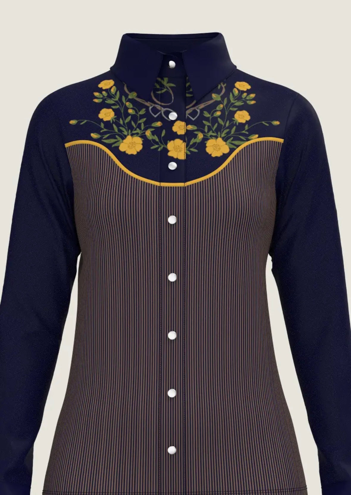 Western Stirrups Pearl Snap Button Down
