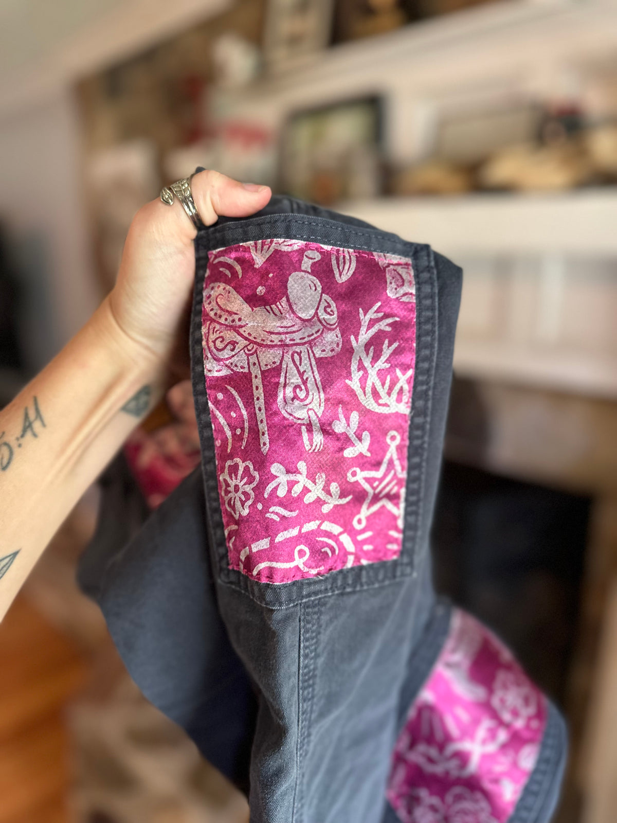Custom Cargo Pants- Navy Pink