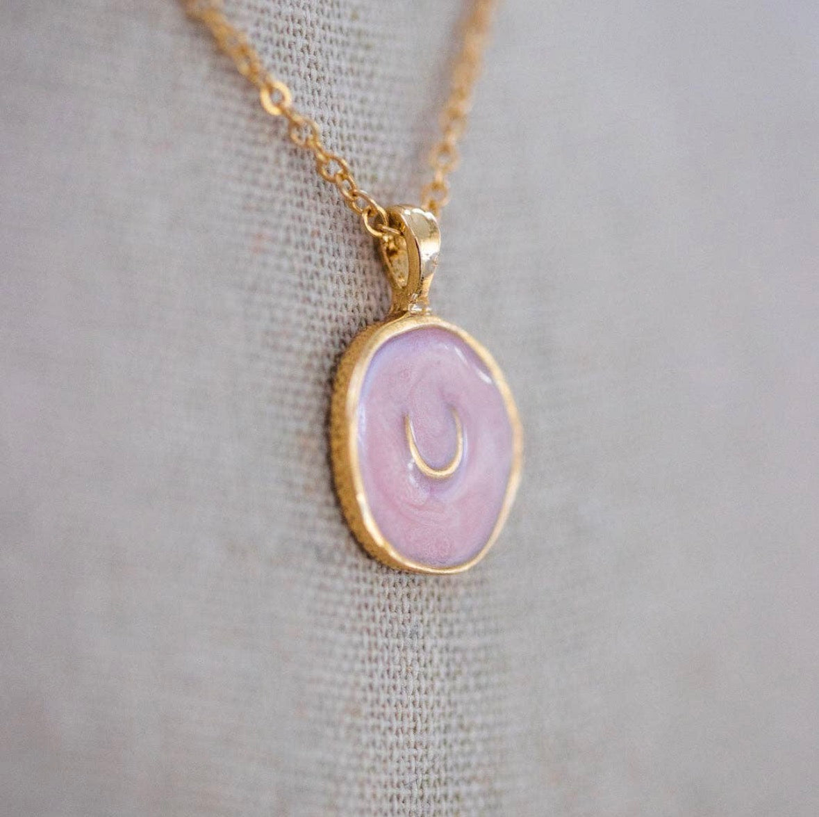 Pink Horseshoe Necklace