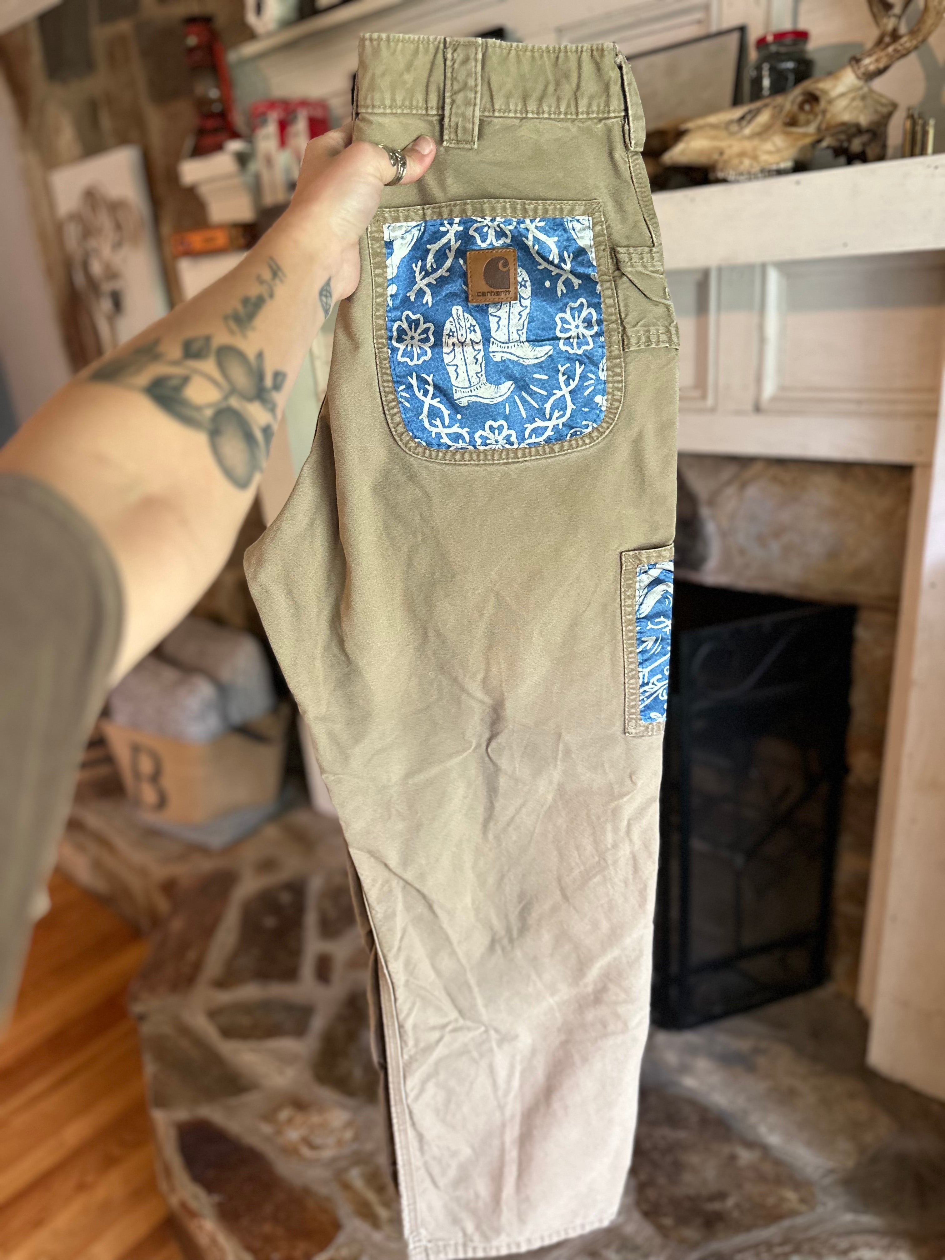 Custom Cargo Pants- Khaki Blue