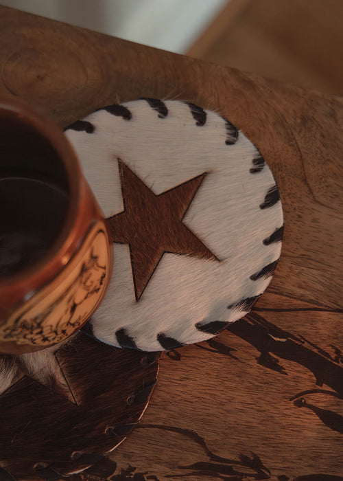 Cowhide Star Coaster