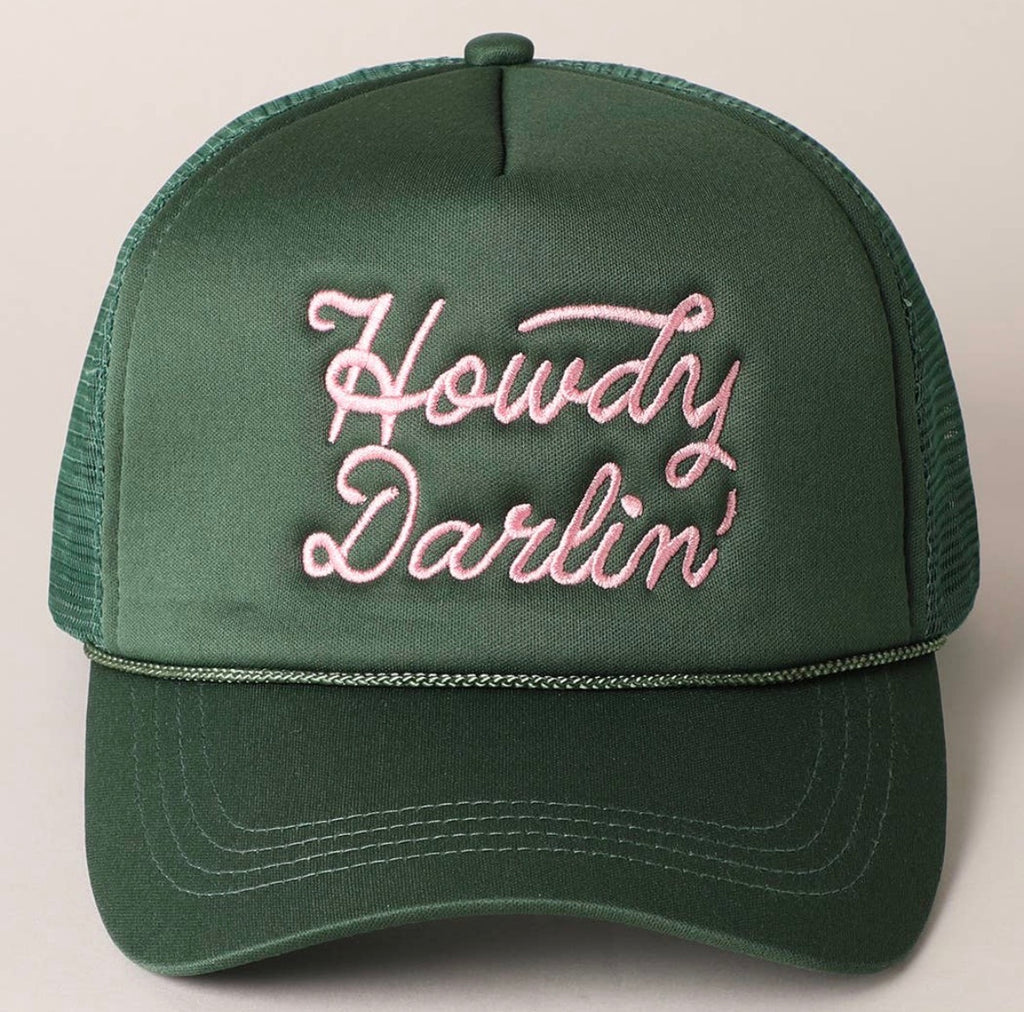 Howdy Darlin' Embroidered Mesh Back Trucker Cap