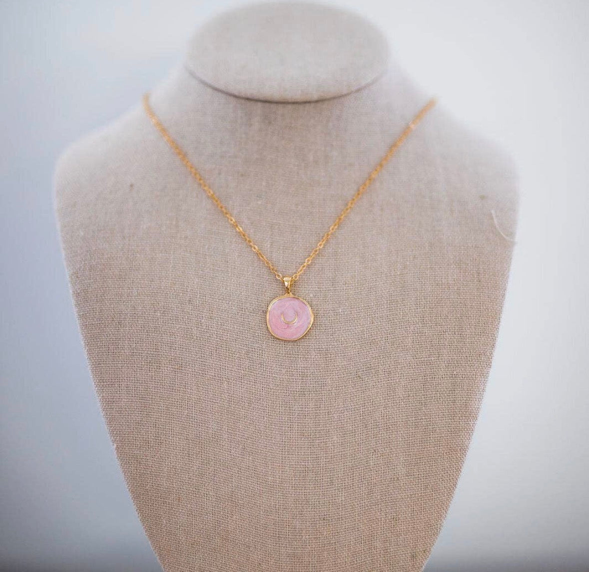 Pink Horseshoe Necklace