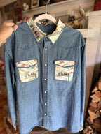 Magellan Button-Up Shirt- Cactus Satin