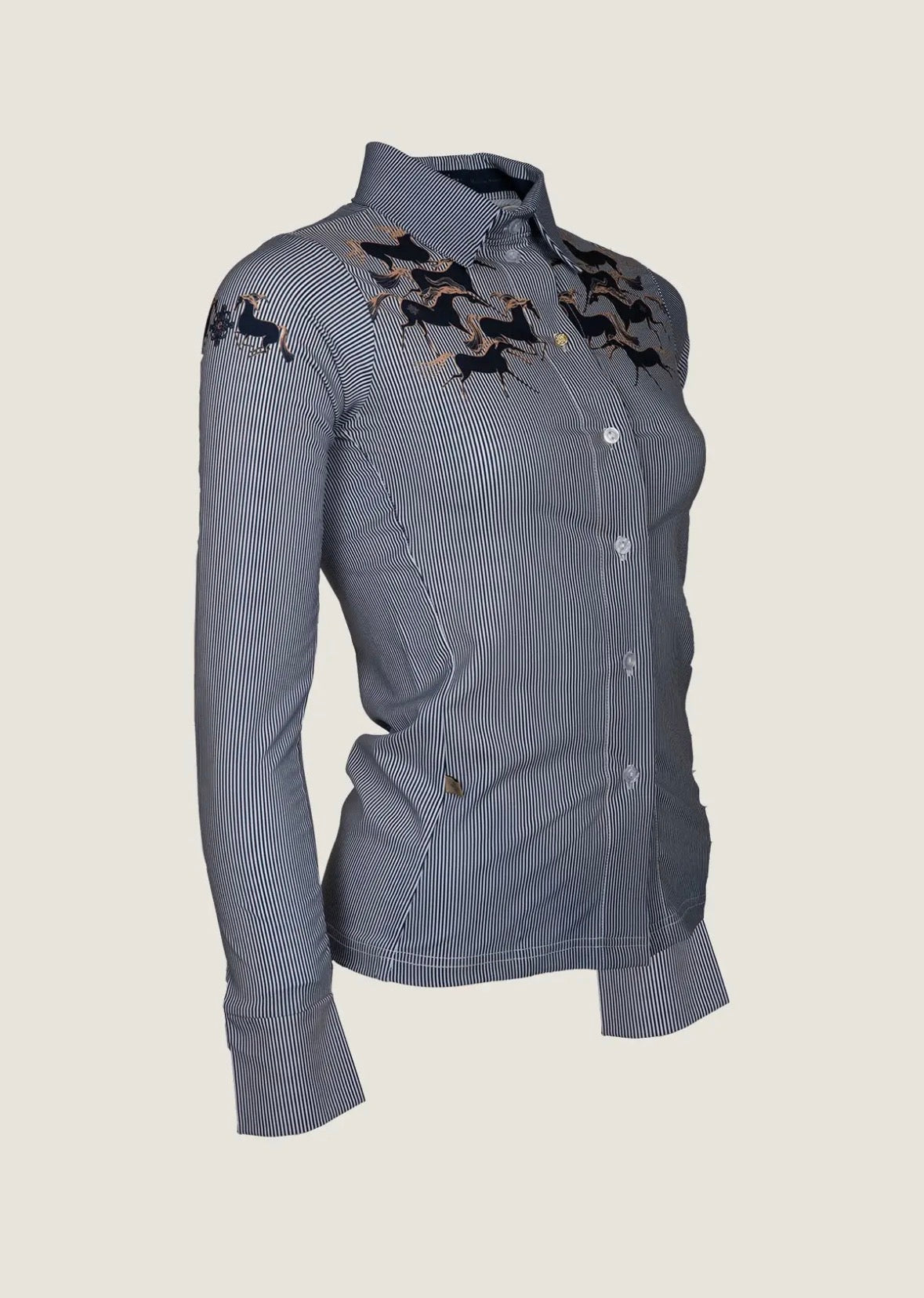 Running Horses NavyButton Down