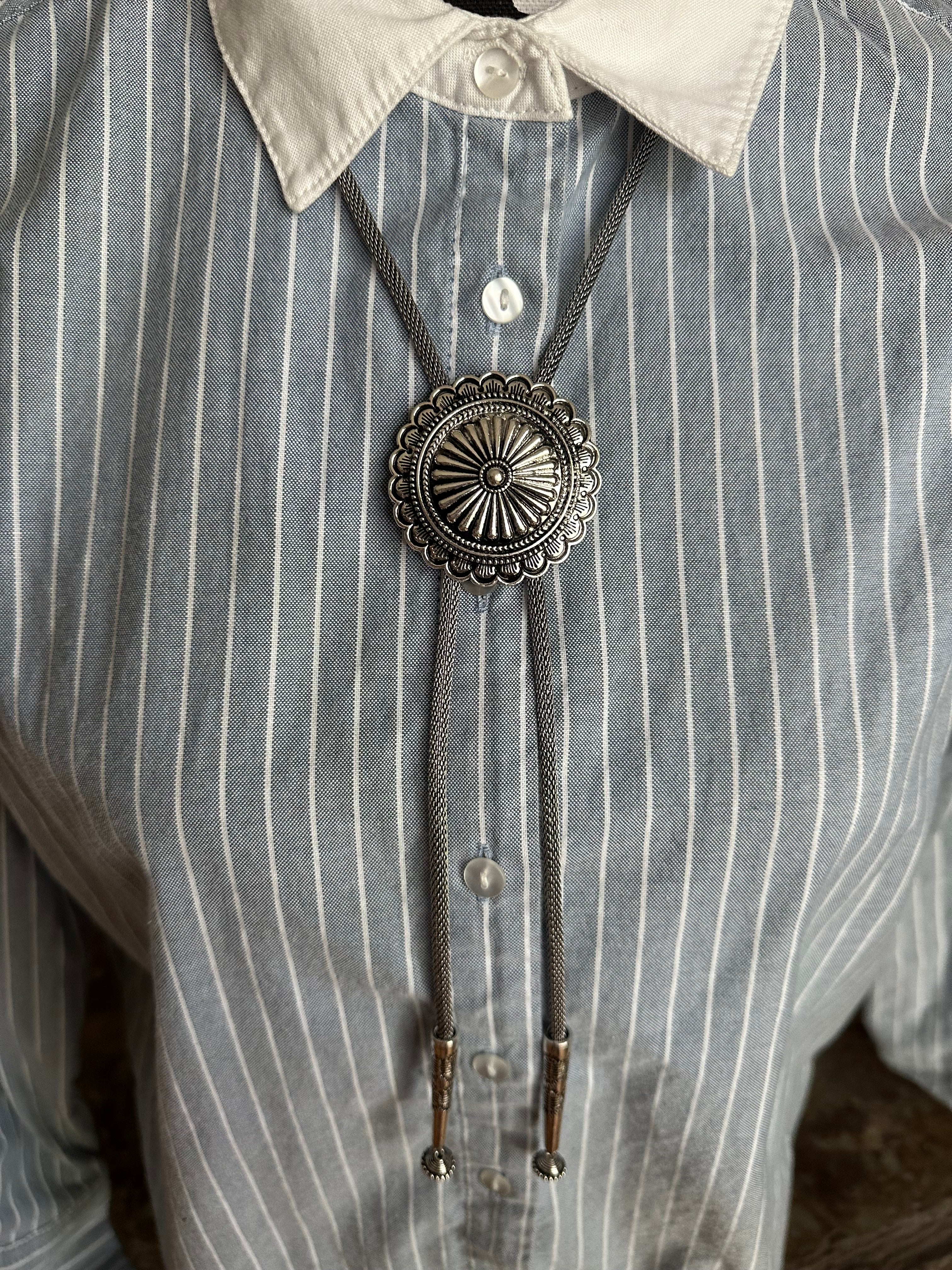 Western Concho Bolo Necklace