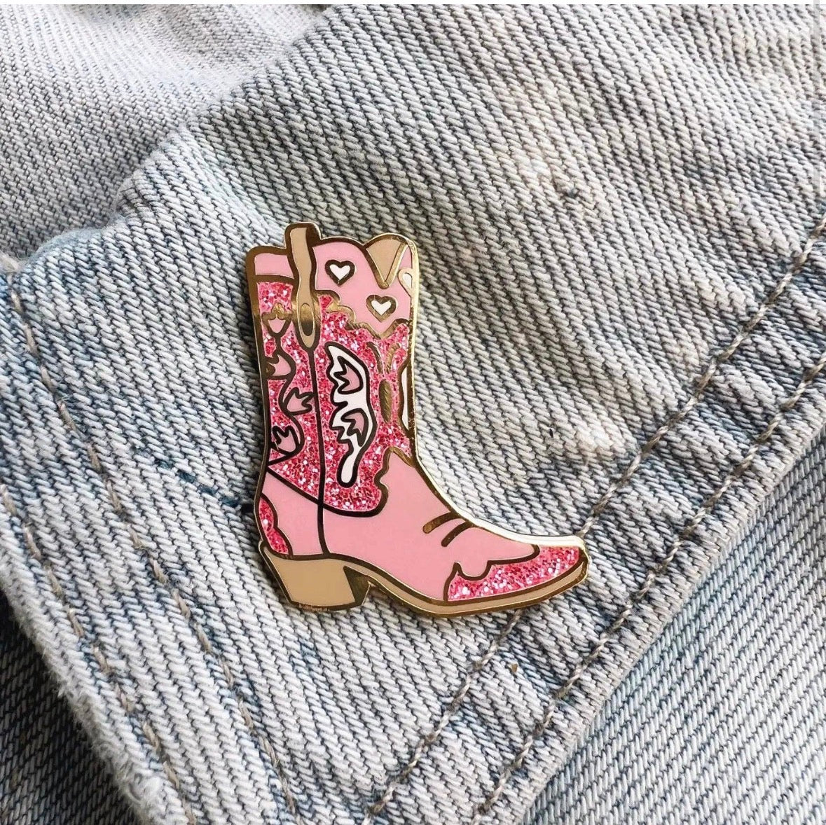 Pink Cowgirl Boot Pin