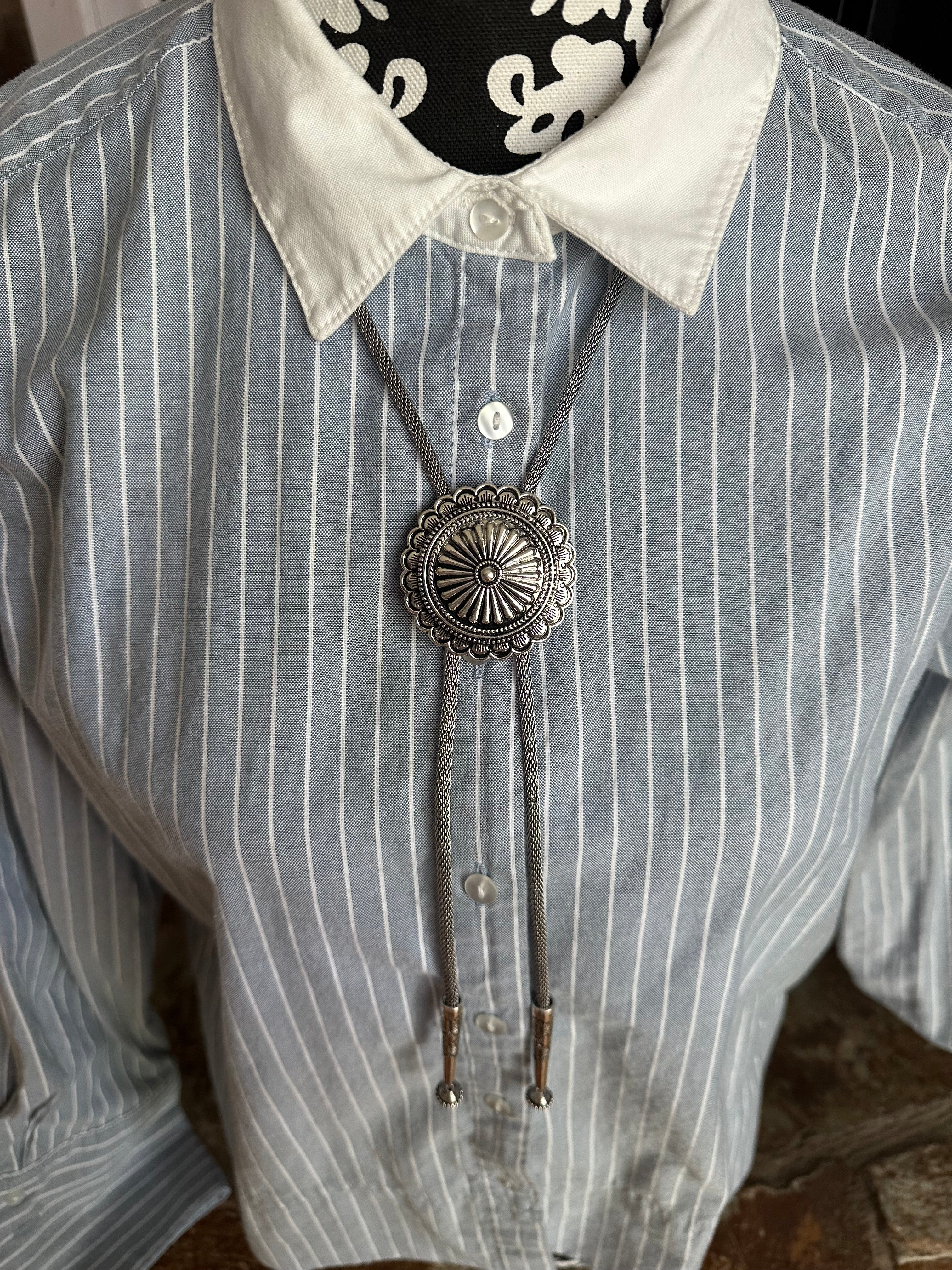 Western Concho Bolo Necklace