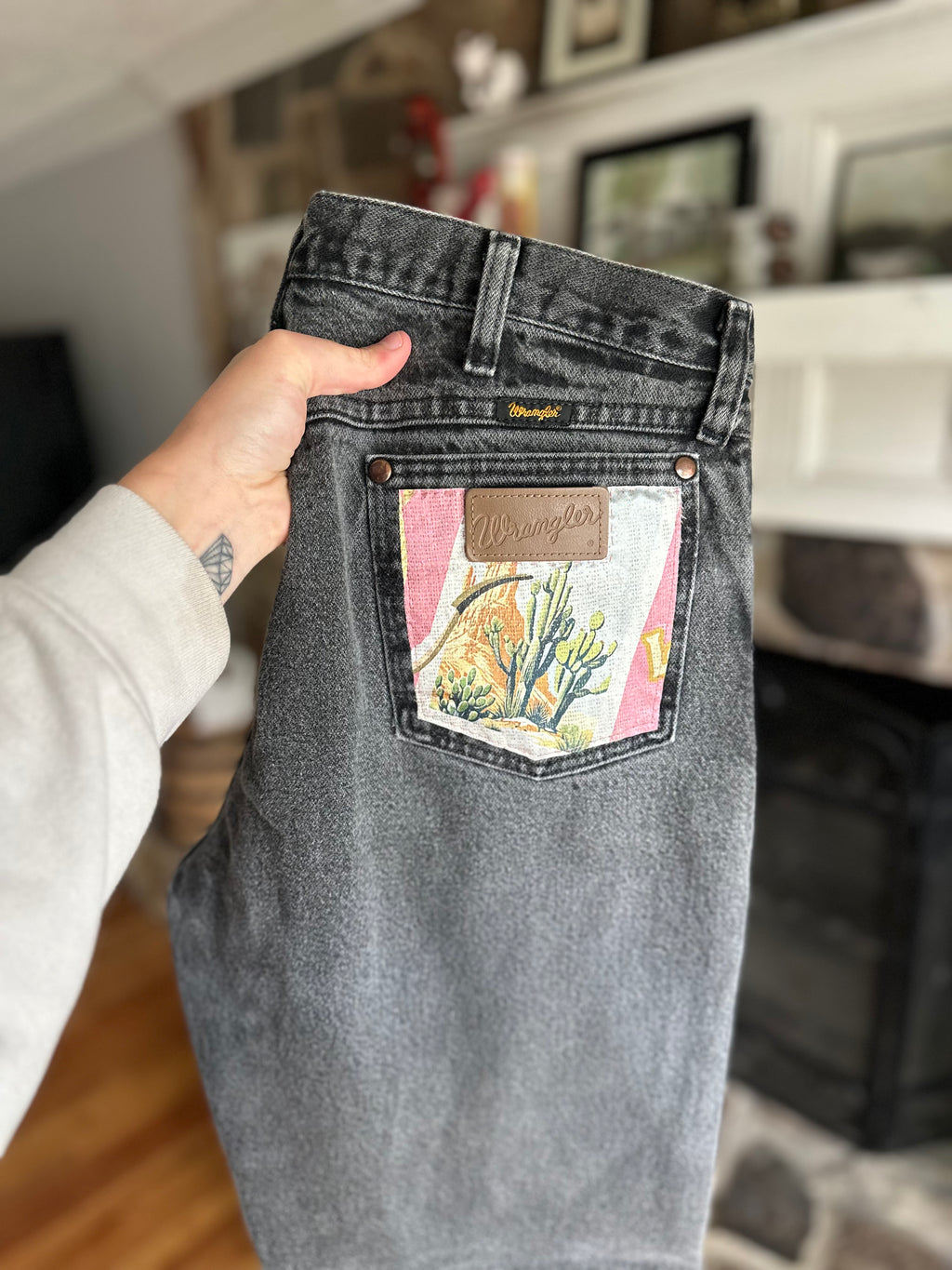 Custom Denim Jean- Pink Pocket