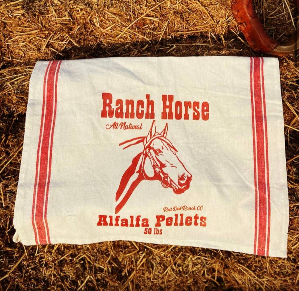 Ranch Horse Alfalfa Pellets Dish Towel