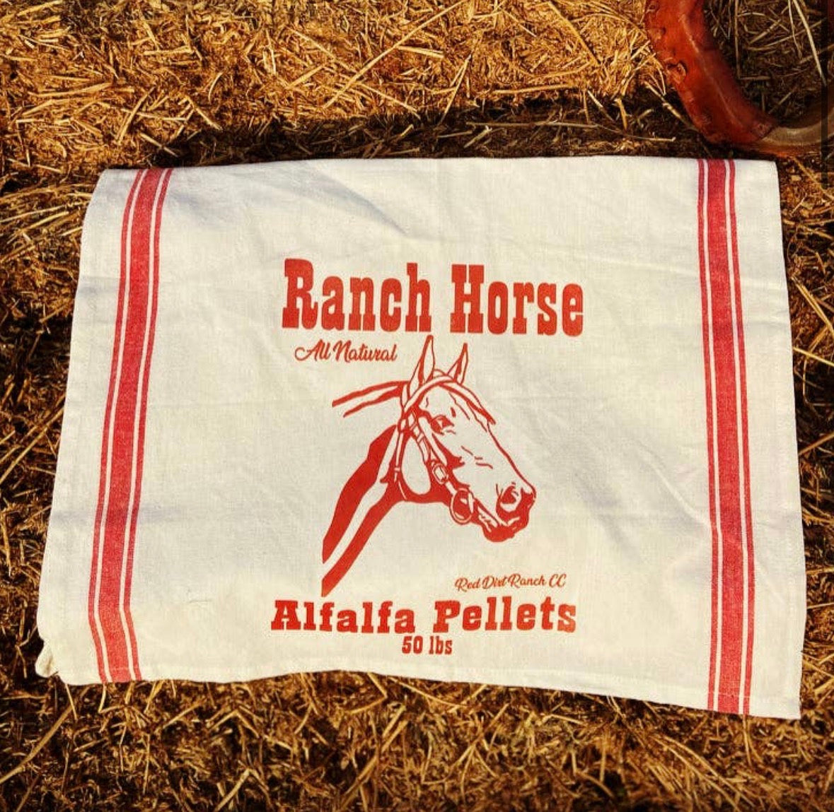 Ranch Horse Alfalfa Pellets Dish Towel
