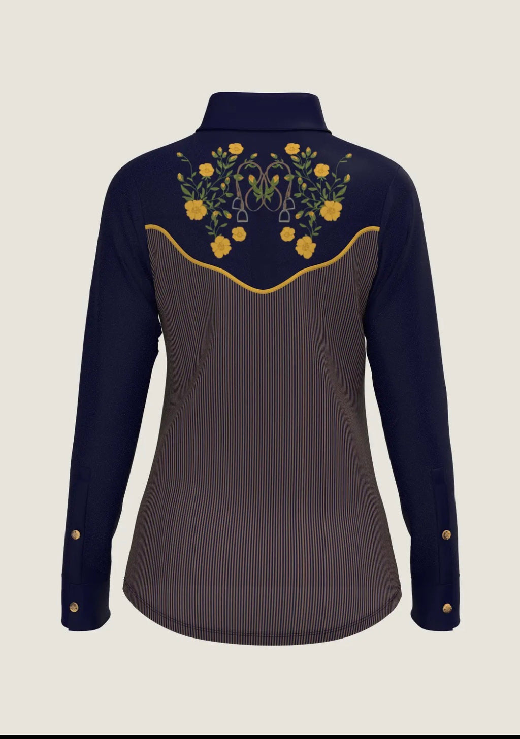 Western Stirrups Pearl Snap Button Down