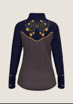Western Stirrups Pearl Snap Button Down
