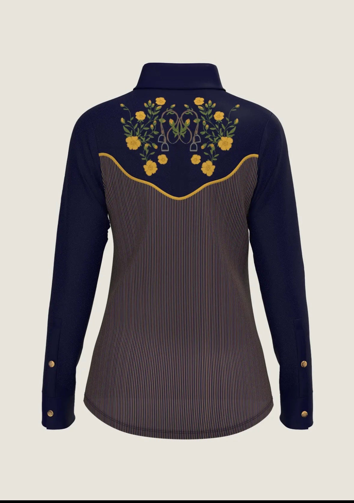 Western Stirrups Pearl Snap Button Down