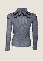 Running Horses NavyButton Down