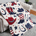 Patriotic Western Throw Blanket