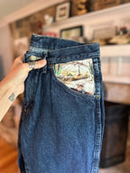 Custom Denim Blue Jean- Cactus Pocket