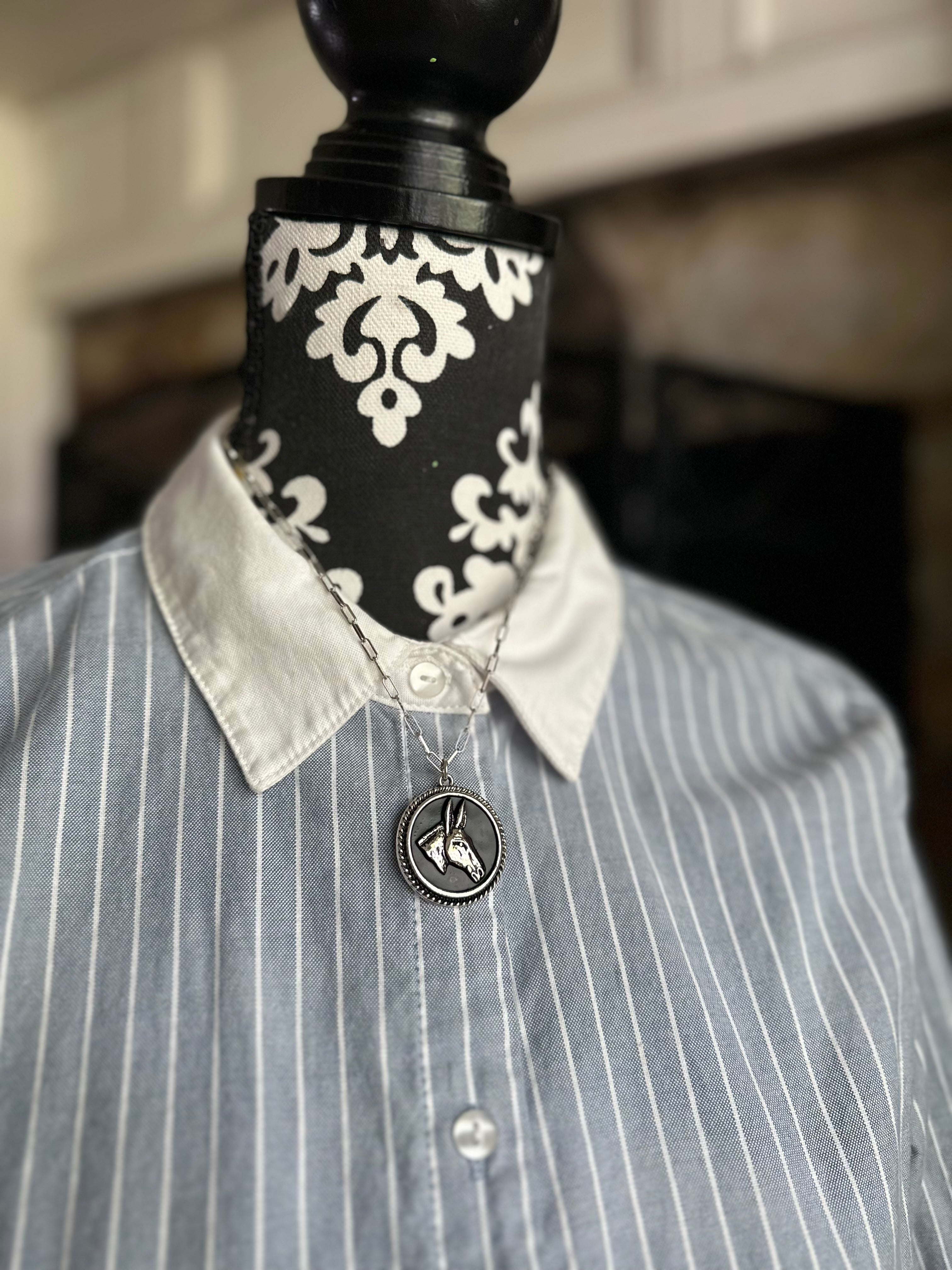 Western Burro Pendant Necklace
