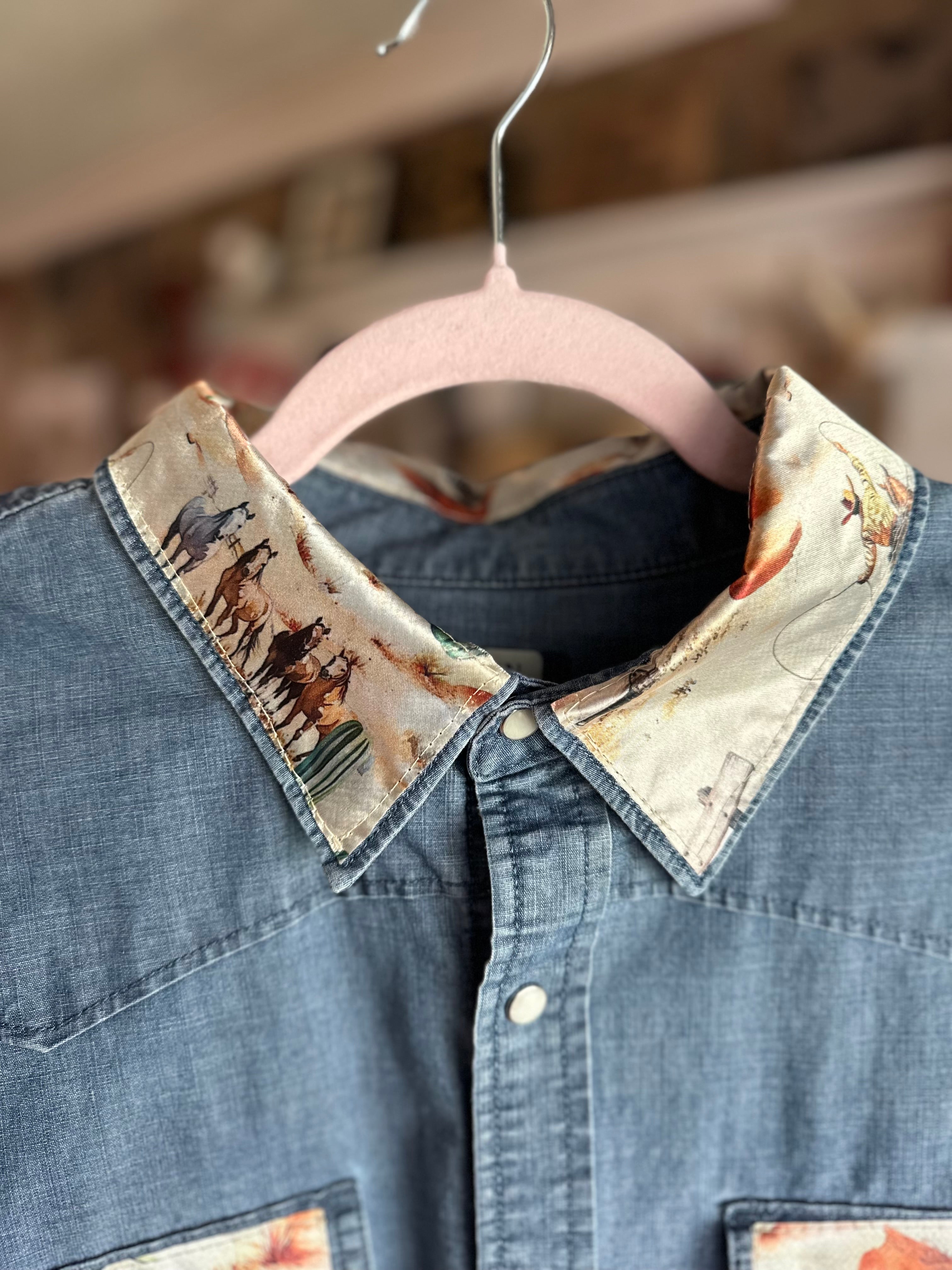 Magellan Button-Up Shirt- Cactus Satin