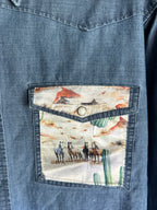 Magellan Button-Up Shirt- Cactus Satin